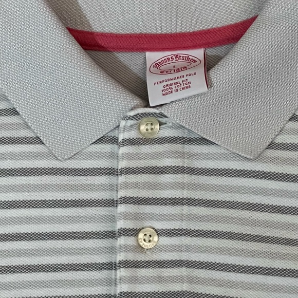 Brooks Brothers 100% Cotton Striped Polo Shirt. Large. - Picture 4 of 5